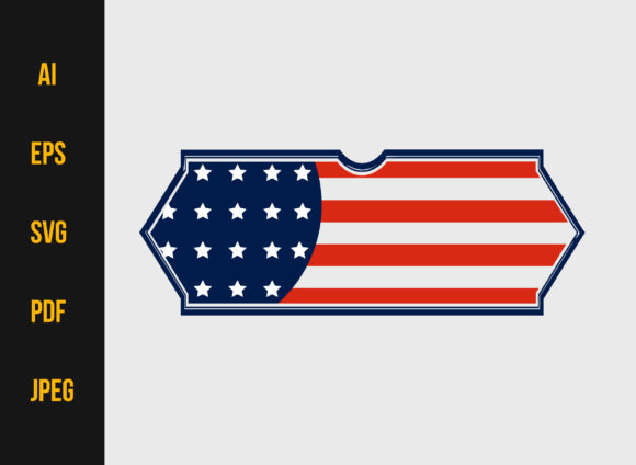 American Flag Badge Illustration for Web Elements and Graphics