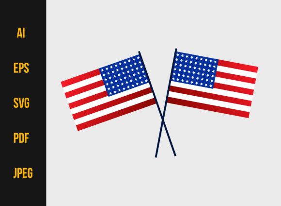 American Flag with Independence Day Graphics