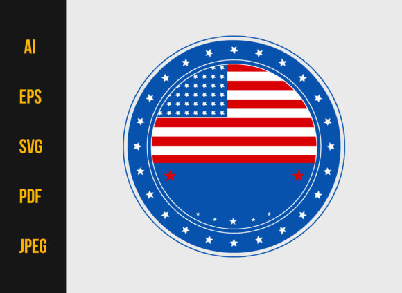 American Independence Day Flag Graphics for Web Elements