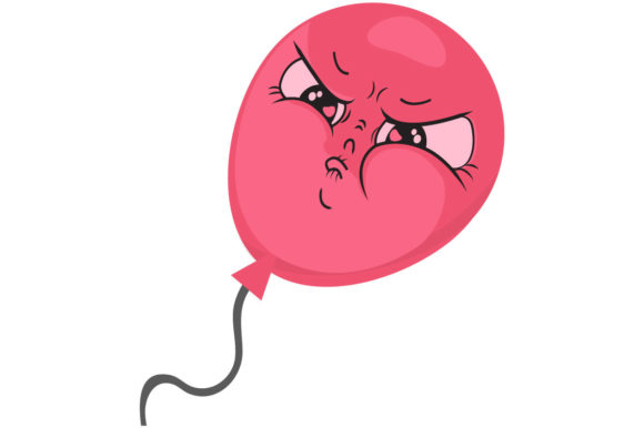 Angry Pink Balloon Graphics for Bold Editorial Design