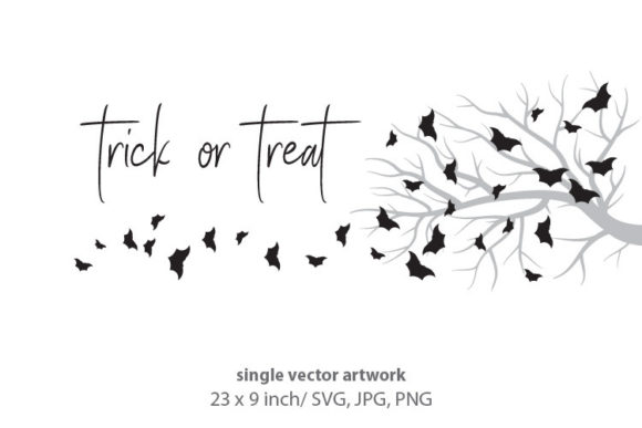 Bats and Tree Branch Graphics for Editorial Design