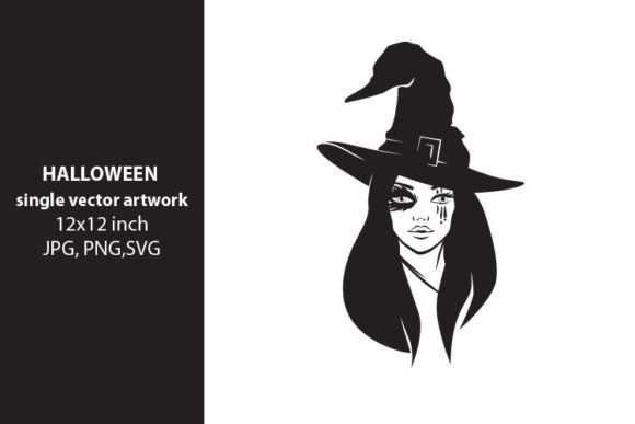 Beautiful Girl with Witch Hat Graphics