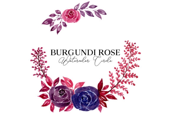 Burgundi Rose Watercolor Circle - A Versatile Graphic for Web Elements