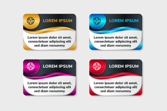Element Banner Rectangle Round Dark for Web Elements and Graphics