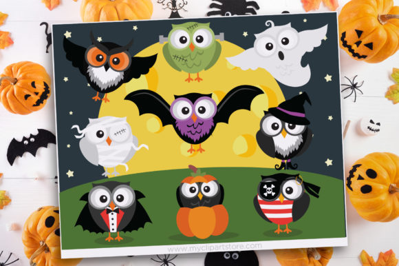 Halloween Owls Graphics for Crafting