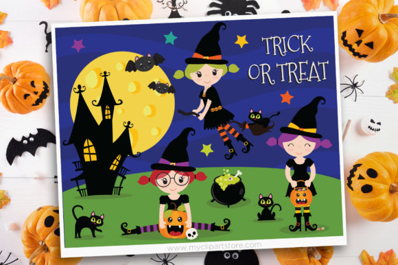 Halloween Witches Graphics for Digital Sellers