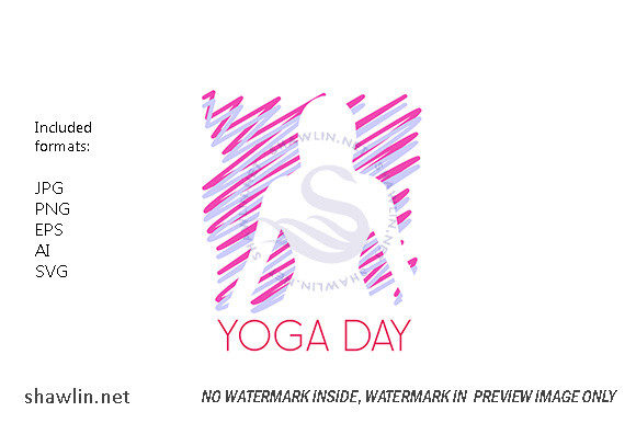 International Yoga Day Scribbled Art for Web Elements and Graphics
