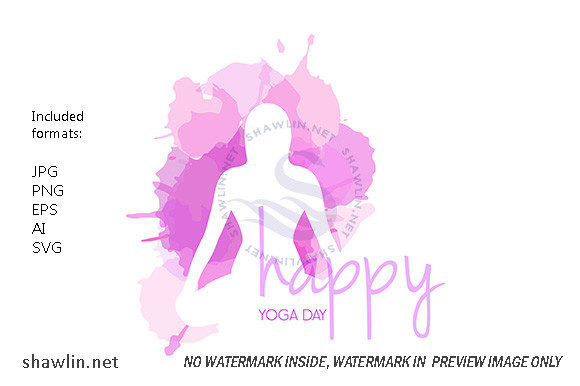 International Yoga Day Watercolor for Web Elements and Graphics