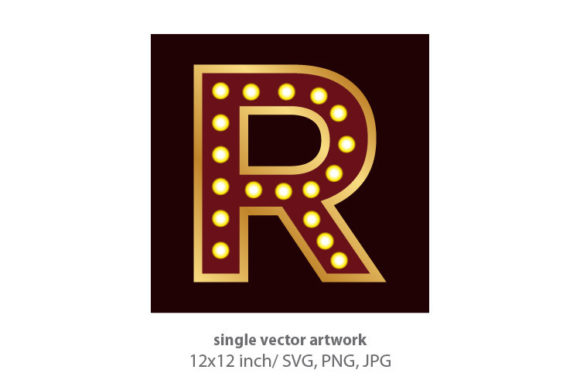 Lights Bulbs Inside Decorative Letter R Graphics