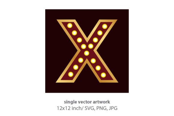 Lights Bulbs Inside Decorative Letter X Graphics