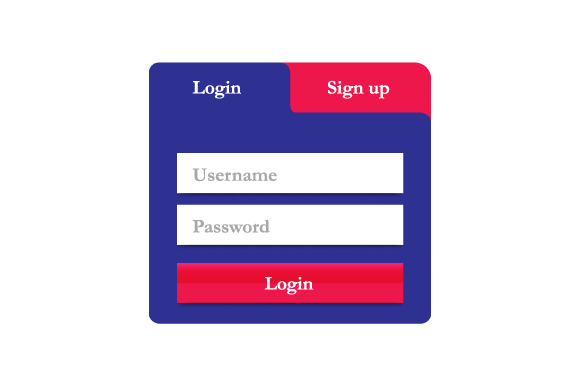 Login Interface Banner Design Concept for Web Elements and Graphics