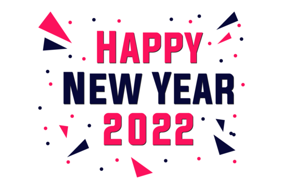 New Year 2022 Typography Greeting Card Graphics