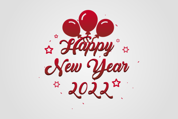 New Year Greeting Card Graphics for Web Elements
