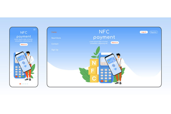 NFC Payment Adaptive Landing Page Graphics