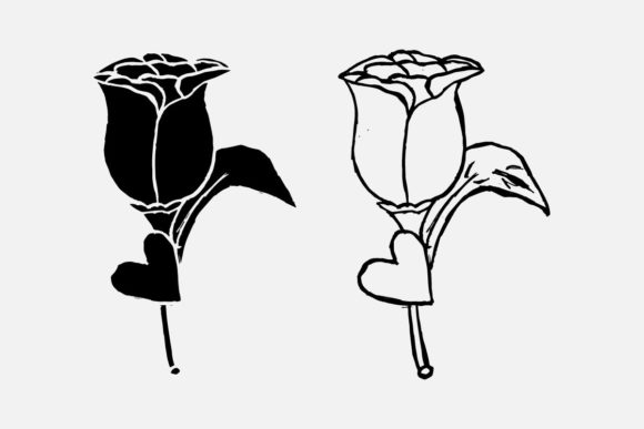 Rose Hand-drawn Line Art for Web Elements and Graphics