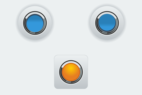 Three Glossy Push Buttons for Modern Graphics and Web Elements