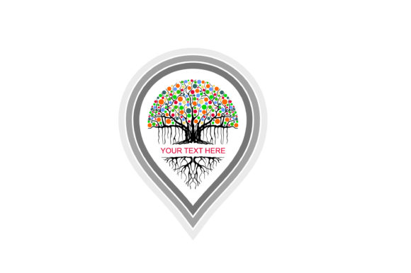 Tree Logo with Pin Location for Branding and Marketing