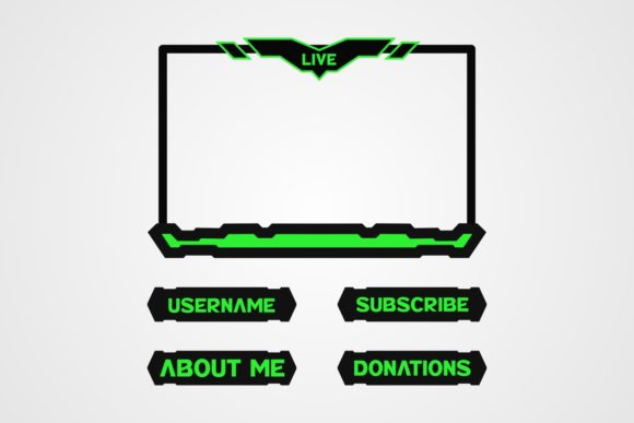 Twitch Live Stream Overlay Panel - Web Elements Graphics