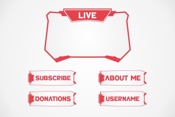Twitch Live Stream Overly Panel Graphics for Web Elements
