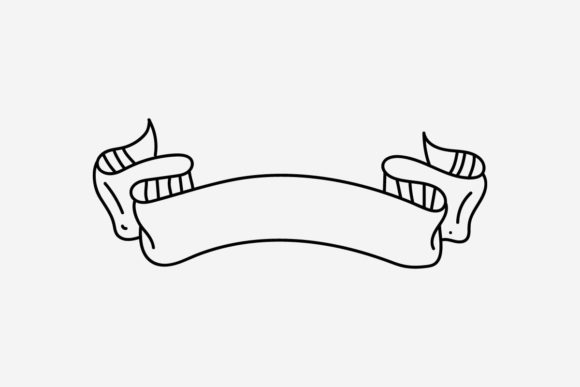 Vintage Hand Drawn Vector Ribbon for Web Elements and Graphics